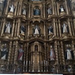 inside the church with icon statues